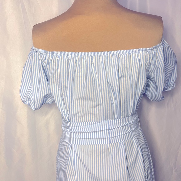 Zara Woman - Stripped Off Shoulder Dress - Picture 5 of 7